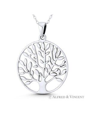 Tree-of-Life / Knowledge Etz Chaim Pendant in Oxidized .925 Sterling Silver
